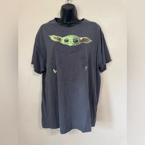 MAD Engine Black T‑Shirt with Neon Green Baby Yoda Graphic 0524